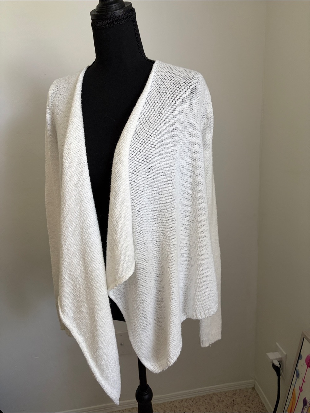Abercrombie & Fitch Cream Open-Knit Crew Sweater